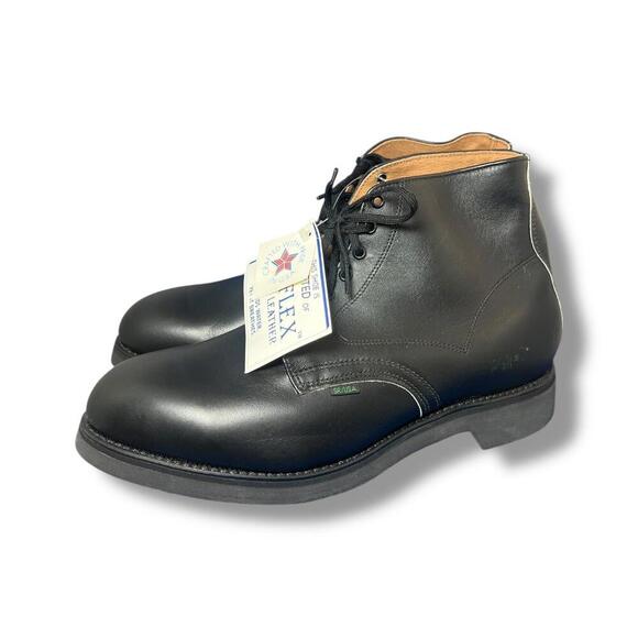 Vintage USPS Work America Postman Boots Men’s Size 11 Black Leather Made in USA - Picture 1 of 12